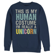 Men's Lost Gods Unicorn in Human Costume  Adult Sweatshirt