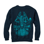 Men's Star Wars Millennium Falcon Outline  Adult Sweatshirt