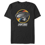 Men's Star Trek: The Next Generation Rainbow USS Enterprise Circle Galaxy Stars  Adult T-Shirt