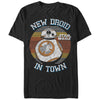 Men's Star Wars The Force Awakens BB-8 New Droid in Town  Adult T-Shirt