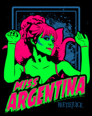 Men's Beetlejuice Neon Miss Argentina  Adult T-Shirt