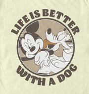 Men's Mickey & Friends Life is Better with a Dog  Adult T-Shirt