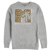 Men's MTV Cheetah Print Logo  Adult Sweatshirt