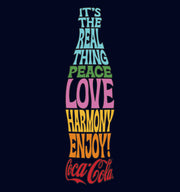 Men's Coca Cola Unity It's the Real Thing Bottle Logo  Adult T-Shirt