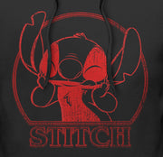 Men's Lilo & Stitch Smiling Big in Red  Adult Pull Over Hoodie