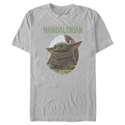 Men's Star Wars: The Mandalorian The Child Oval Frame  Adult T-Shirt