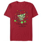 Men's Star Wars: The Mandalorian Christmas Grogu Merry Force Be With You  Adult T-Shirt