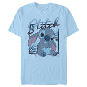 Men's Lilo & Stitch Distressed Poster Stitch  Adult T-Shirt