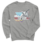 Men's Top Gun Distressed Fighter Jet Logo  Adult Sweatshirt