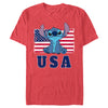 Men's Lilo & Stitch Distressed Red, White, and Blue  Adult T-Shirt