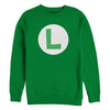 Men's Nintendo Luigi Circle Icon  Adult Sweatshirt