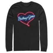 Men's Britney Spears Jean Neon Heart  Adult Long Sleeve Shirt