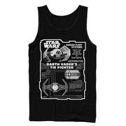 Men's Star Wars Darth Vaders TIE Fighter Specs  Adult Tank Top