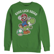 Men's Nintendo Super Mario St. Patrick's Day Good Luck Squad  Adult Sweatshirt