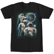 Men's Lost Gods Three Astronauts in Space  Adult T-Shirt