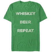 Men's Lost Gods St. Patrick's Day Whiskey Repeat  Adult T-Shirt