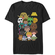 Men's Star Wars Cute Cartoon Character Group  Adult T-Shirt