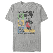 Men's Mickey & Friends Mickey Mouse and Squares  Adult T-Shirt