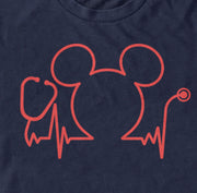 Men's Mickey & Friends Nurse Heartbeat  Adult T-Shirt