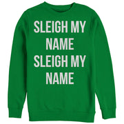 Women's CHIN UP Christmas Sleigh Name Bold  Adult Sweatshirt