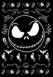 Men's The Nightmare Before Christmas Halloween Jack Skellington Sweater Print  Adult T-Shirt