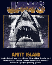 Men's Jaws Blue and Yellow Poster  Adult T-Shirt