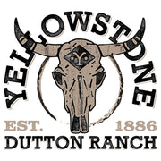 Men's Yellowstone Cow Skull Dutton Ranch Est. 1886  Adult T-Shirt