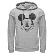 Men's Mickey & Friends Smiling Mickey Mouse Distressed  Adult Pull Over Hoodie