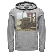 Men's Star Wars: The Mandalorian The Child Square Frame  Adult Pull Over Hoodie