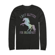 Men's Lost Gods Glitter Breakfast Unicorn  Adult Long Sleeve Shirt