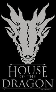 Men's Game of Thrones: House of the Dragon White Dragon Skull Logo  Adult T-Shirt