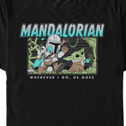 Men's Star Wars: The Mandalorian Retro Cartoon Macaroon Chase  Adult T-Shirt