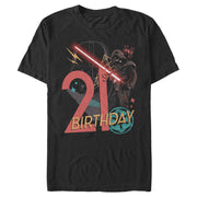 Men's Star Wars Darth Vader 21st Birthday Abstract Background  Adult T-Shirt