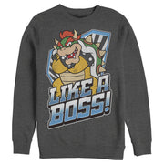 Men's Nintendo Bowser Like a Boss  Adult Sweatshirt