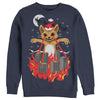 Men's Lost Gods Ugly Christmas Catzilla  Adult Sweatshirt