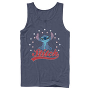 Men's Lilo & Stitch Red, White, and Blue Stars  Adult Tank Top