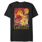 Men's Lion King Retro Distressed Friends  Adult T-Shirt