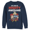 Men's Marvel My Dad is Mighty Awesome Cartoon Thor  Adult Sweatshirt