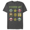 Men's Nintendo Super Mario Power Up Bingo  Adult T-Shirt