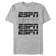 Men's ESPN Black Logo Stack  Adult T-Shirt