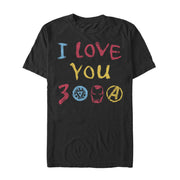 Men's Marvel Love You 3000 Crayon Print  Adult T-Shirt