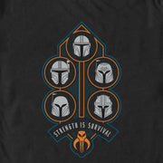 Men's Star Wars: The Mandalorian Strength is Survival  Adult T-Shirt