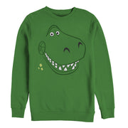 Men's Toy Story Grinning Rex Face  Adult Sweatshirt