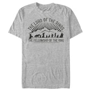 Men's The Lord of the Rings Fellowship of the Ring Mountain Silhouettes  Adult T-Shirt