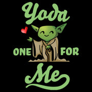 Men's Star Wars Valentine's Day Yoda One for Me Black  Adult T-Shirt