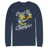 Men's The Simpsons Drink Up, Champs  Adult Long Sleeve Shirt