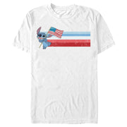 Men's Lilo & Stitch Flying the American Flag  Adult T-Shirt