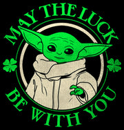 Men's Star Wars: The Mandalorian Grogu St. Patrick's Day May the Luck Be With You  Adult T-Shirt