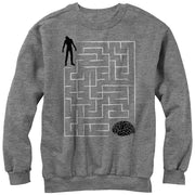 Men's Lost Gods Halloween Zombie Brain Teaser Maze  Adult Sweatshirt