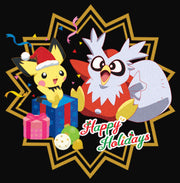 Men's Pokemon Christmas Pikachu and Delibird Happy Holidays  Adult Tank Top